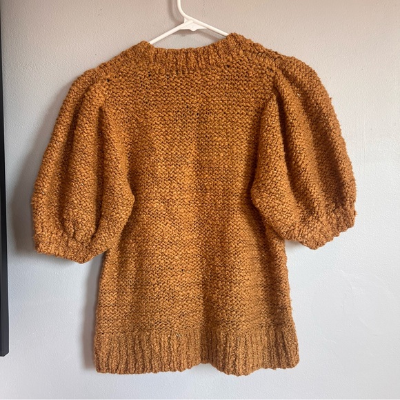 Ulla Johnson Zula Pullover Sweater Puff Sleeve Ochre Brown Gold Size P - Picture 9 of 9